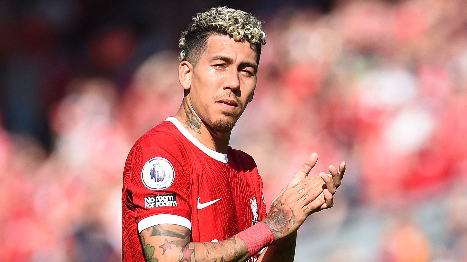 Roberto Firmino in tears and is consoled by Liverpool team-mates after  Brazilian plays his final game at Anfield | Goal.com US